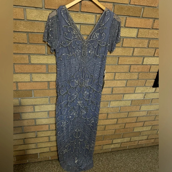 Pisarro Nights Purple Embellished Midi Dress - Picture 3 of 9